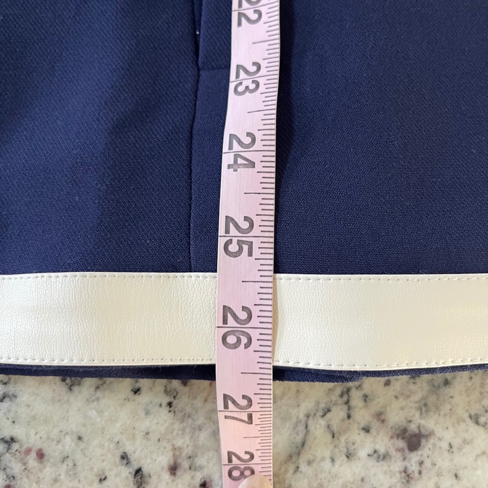 Kathy Ireland Blazer Women 1X Navy Blue Nautical Preppy Double Breasted Contrast - Picture 9 of 9